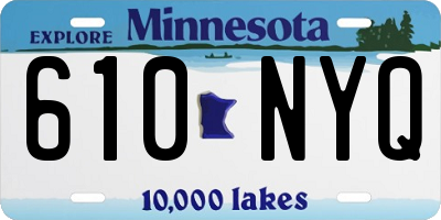 MN license plate 610NYQ