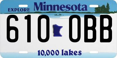 MN license plate 610OBB