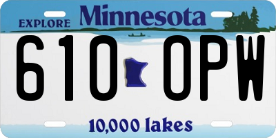 MN license plate 610OPW