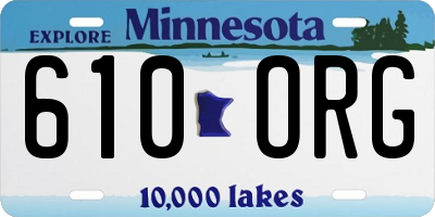 MN license plate 610ORG
