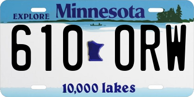 MN license plate 610ORW