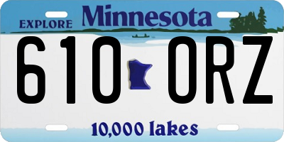 MN license plate 610ORZ