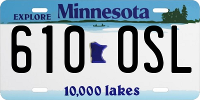 MN license plate 610OSL