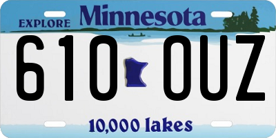 MN license plate 610OUZ
