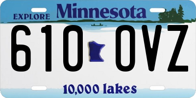 MN license plate 610OVZ