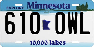 MN license plate 610OWL