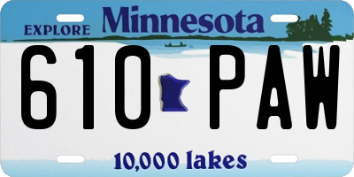 MN license plate 610PAW