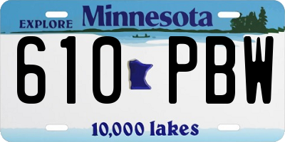 MN license plate 610PBW