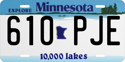 MN license plate 610PJE