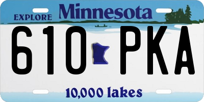 MN license plate 610PKA