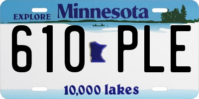 MN license plate 610PLE