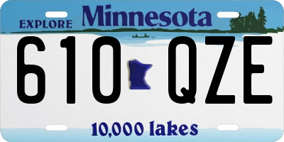 MN license plate 610QZE