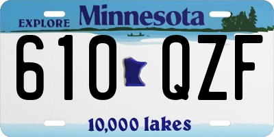 MN license plate 610QZF