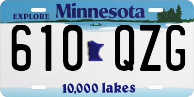 MN license plate 610QZG