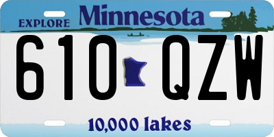 MN license plate 610QZW