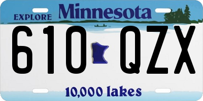 MN license plate 610QZX