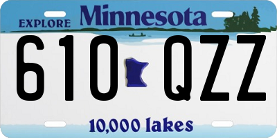 MN license plate 610QZZ