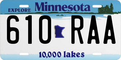 MN license plate 610RAA