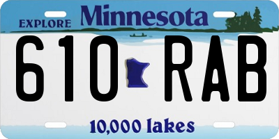 MN license plate 610RAB