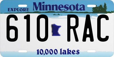 MN license plate 610RAC