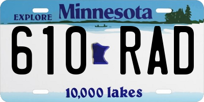 MN license plate 610RAD