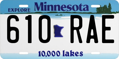 MN license plate 610RAE