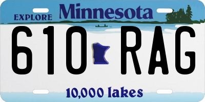 MN license plate 610RAG
