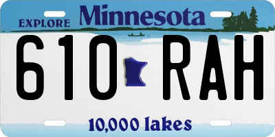 MN license plate 610RAH