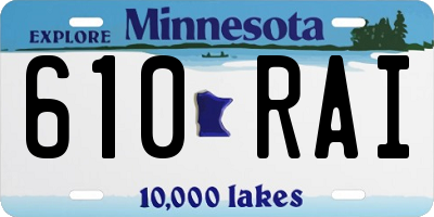 MN license plate 610RAI