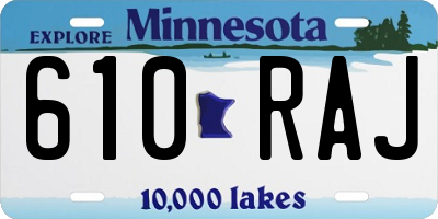 MN license plate 610RAJ