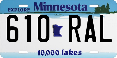 MN license plate 610RAL