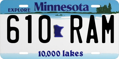 MN license plate 610RAM