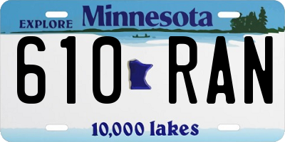MN license plate 610RAN