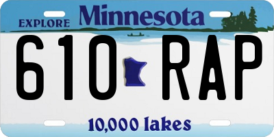 MN license plate 610RAP