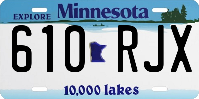 MN license plate 610RJX