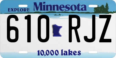MN license plate 610RJZ