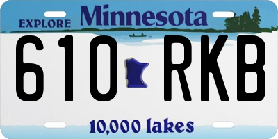 MN license plate 610RKB
