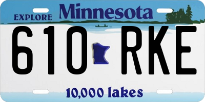 MN license plate 610RKE