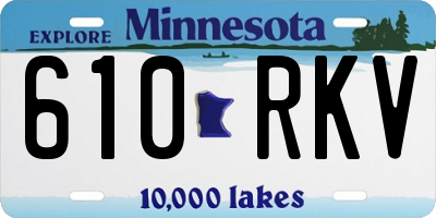 MN license plate 610RKV