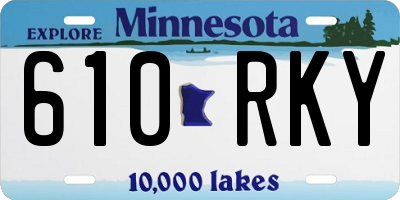 MN license plate 610RKY
