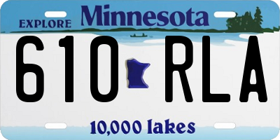 MN license plate 610RLA