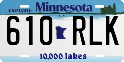 MN license plate 610RLK