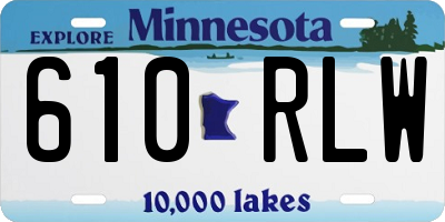 MN license plate 610RLW