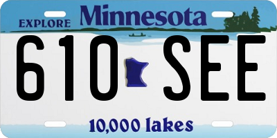 MN license plate 610SEE