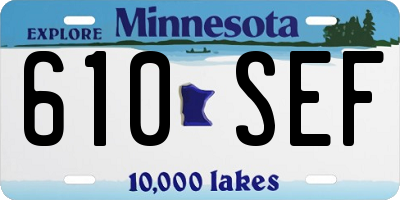 MN license plate 610SEF