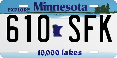 MN license plate 610SFK