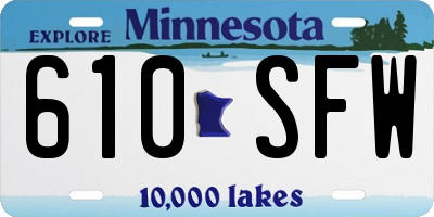 MN license plate 610SFW