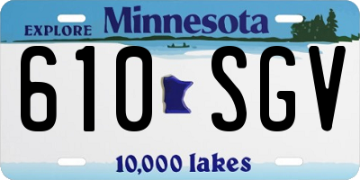 MN license plate 610SGV