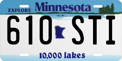 MN license plate 610STI
