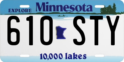 MN license plate 610STY